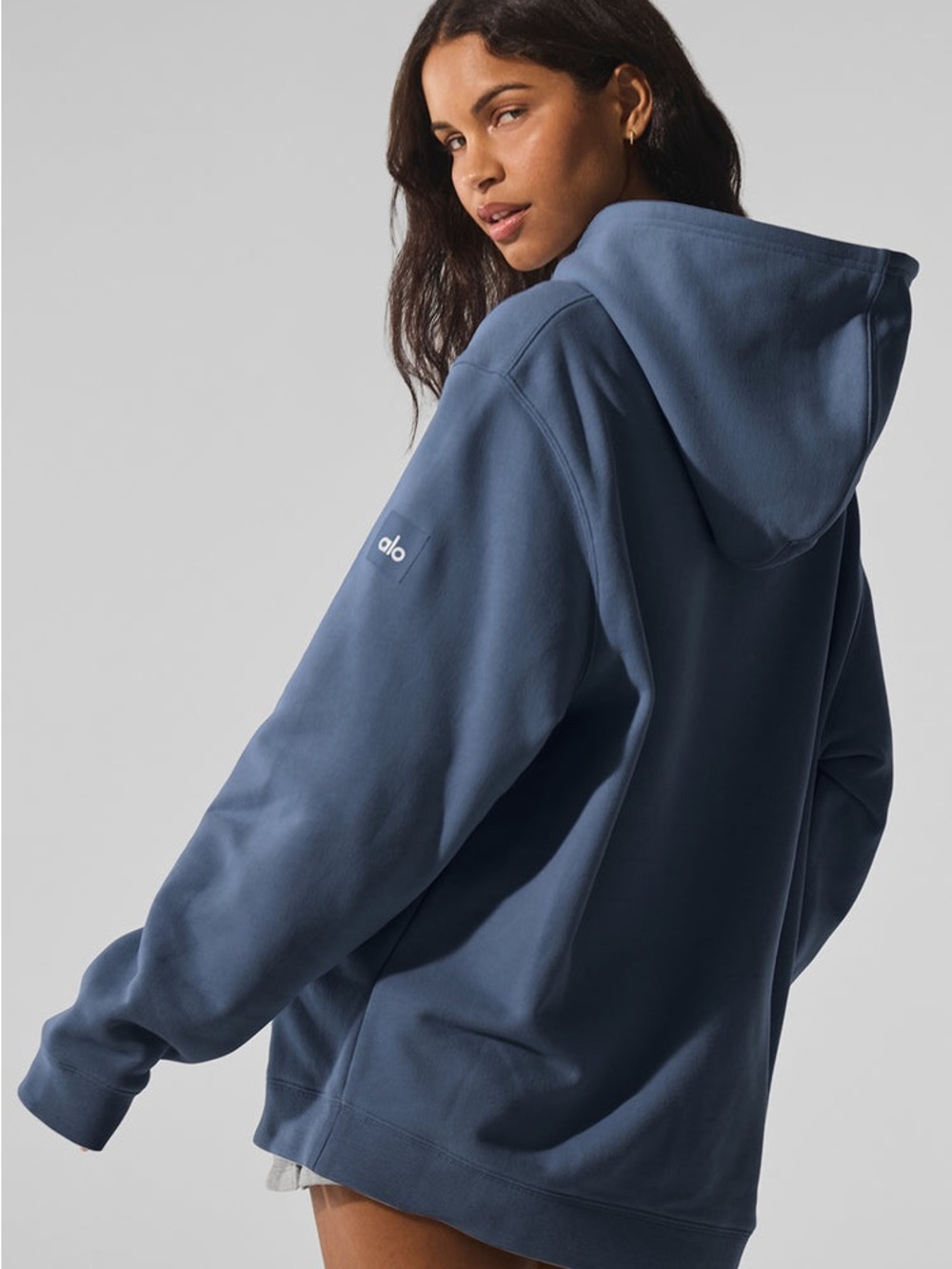 🫐 ALO Yoga Renown Heavy Weight Hoodie Bluestone Size Medium Like New
